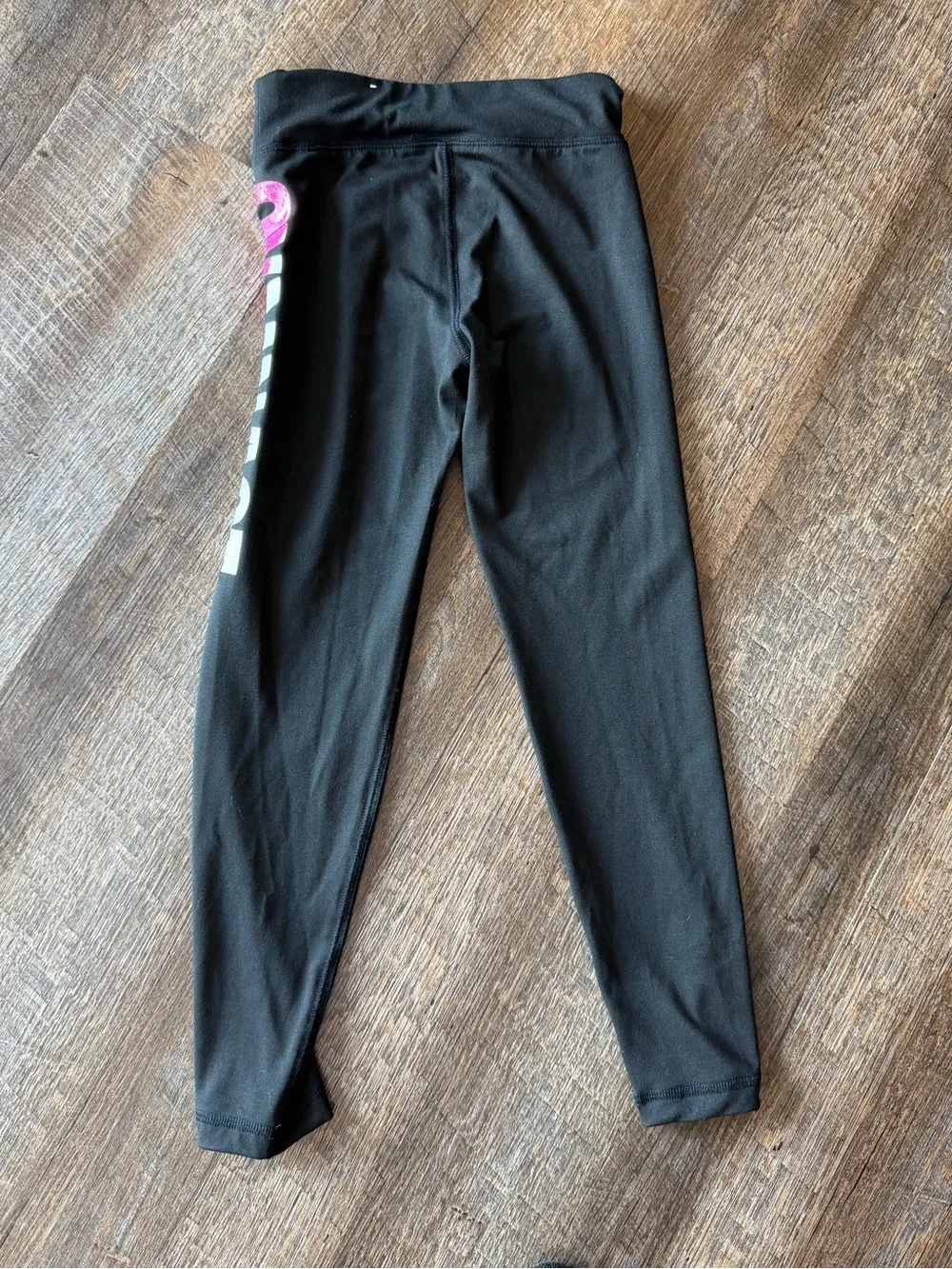 Justice Sport Girls Black Gymnast Leggings Pink Silver Size 7/8